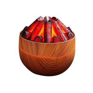 New 300ML Artificial Charcoal Fire Air Humidifier with Night Light for Home